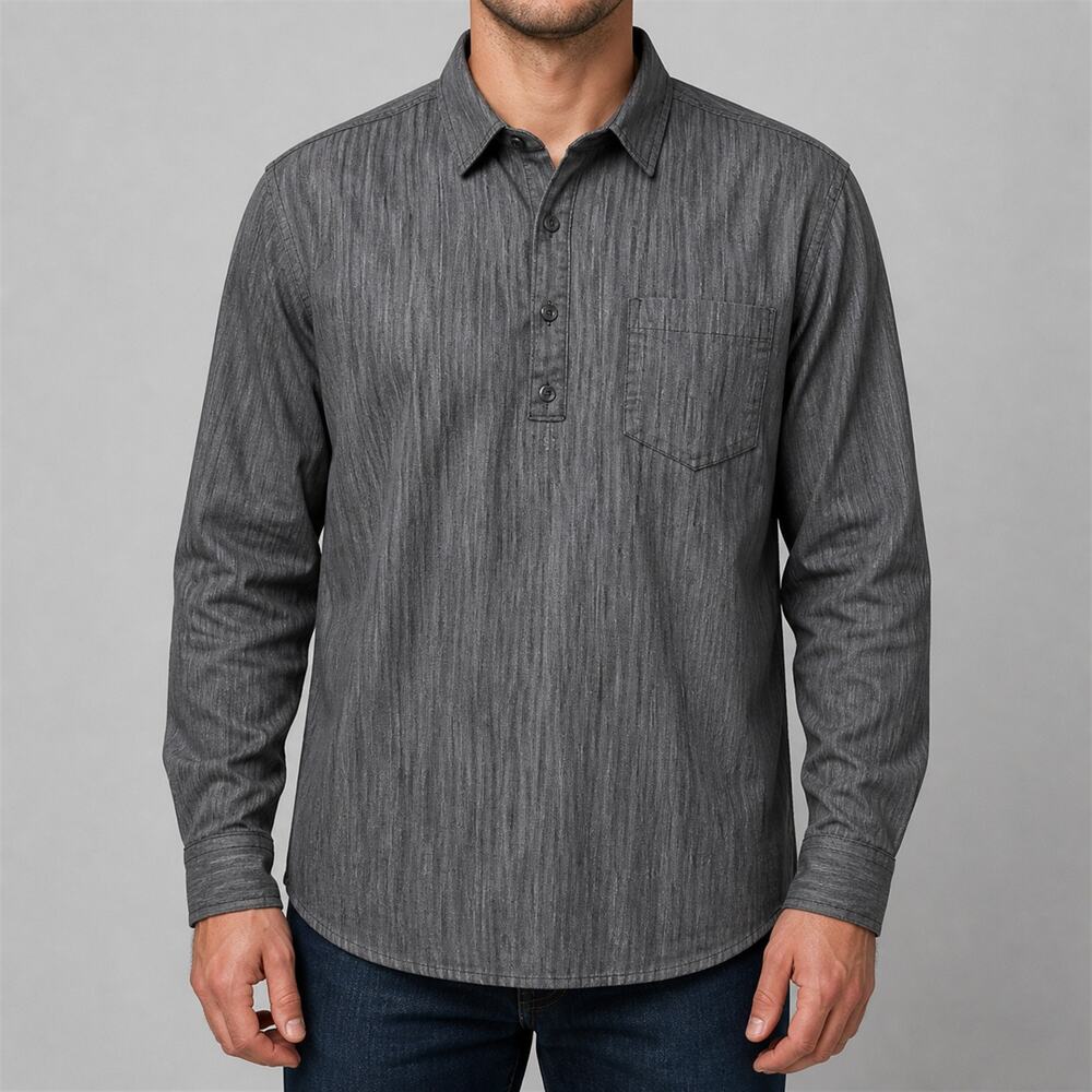 NEW INC International Concepts Shirt Mens XL Gray Slim Fit Long Sleeve Pocket